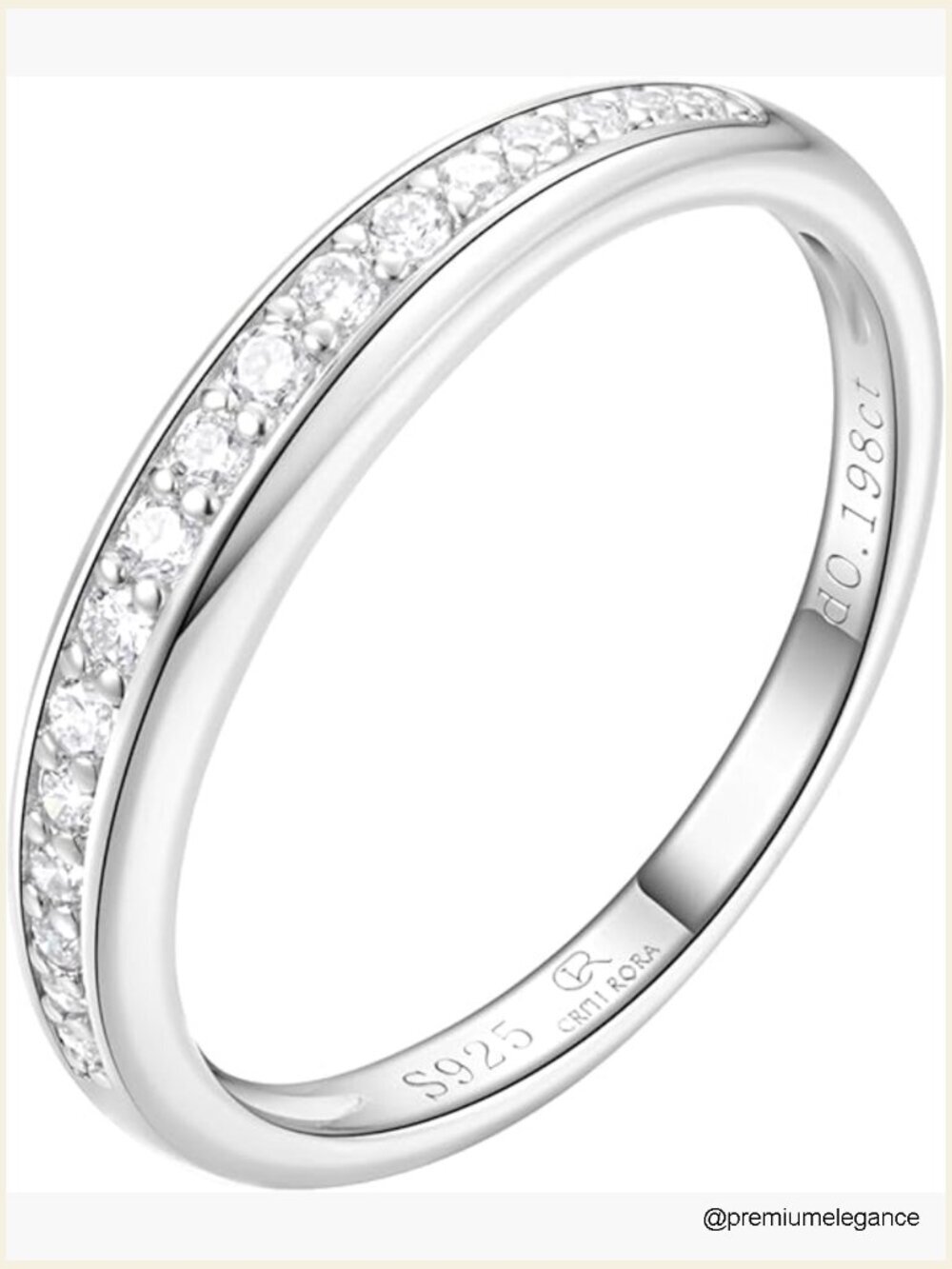 0.5 Carat Round Lab Diamond Solitaire Ring Sterling Silver Wedding Band